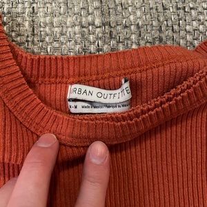 Urban Outfitters Orange Ribbed Baby Tee